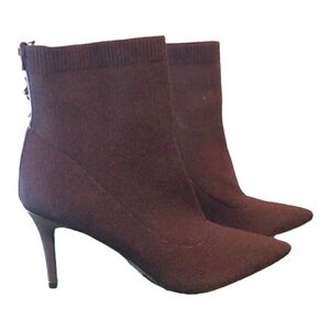Calvin Klein gabby bordo burgundy maroon sock fit stiletto boot booties size  10